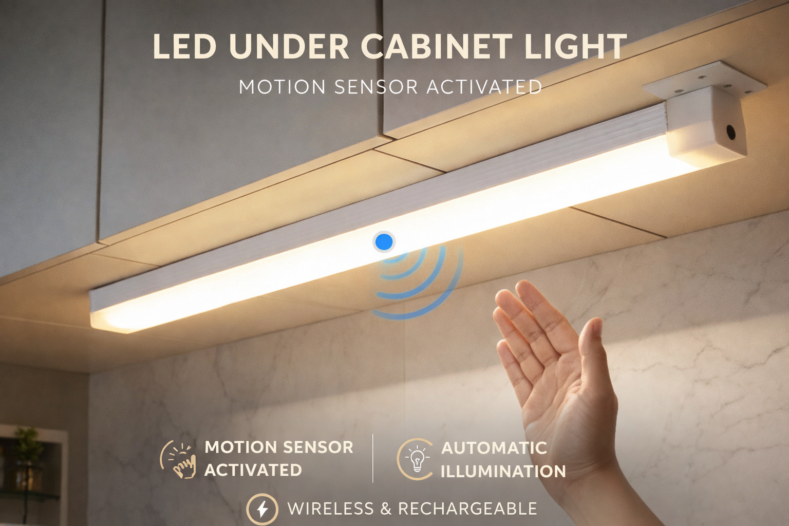 Rechargeable Motion Sensor Under Cabinet LED Light